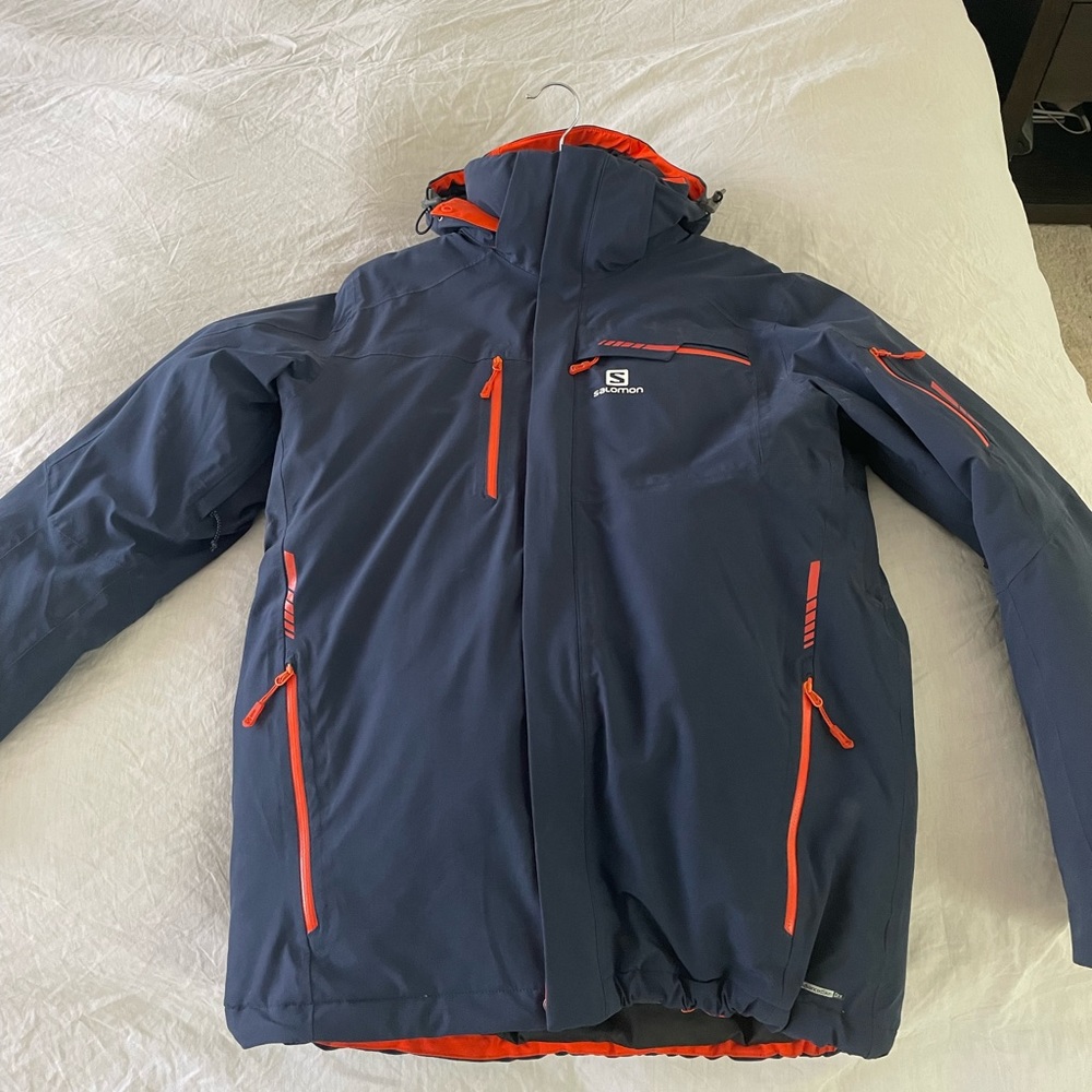 Mens Insulated Hooded Ski Jacket Salomon Medium